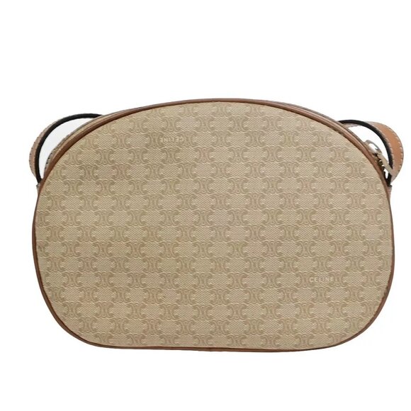 CELINE Logo Macadam Pattern Shoulder Tote Bag PVC Leather Brown GHW 62EE050 - Picture 3 of 14